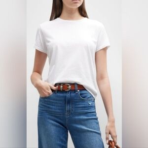 MOTHER The Lil Goodie Goodie Tee in White Short Sleeve Size Medium